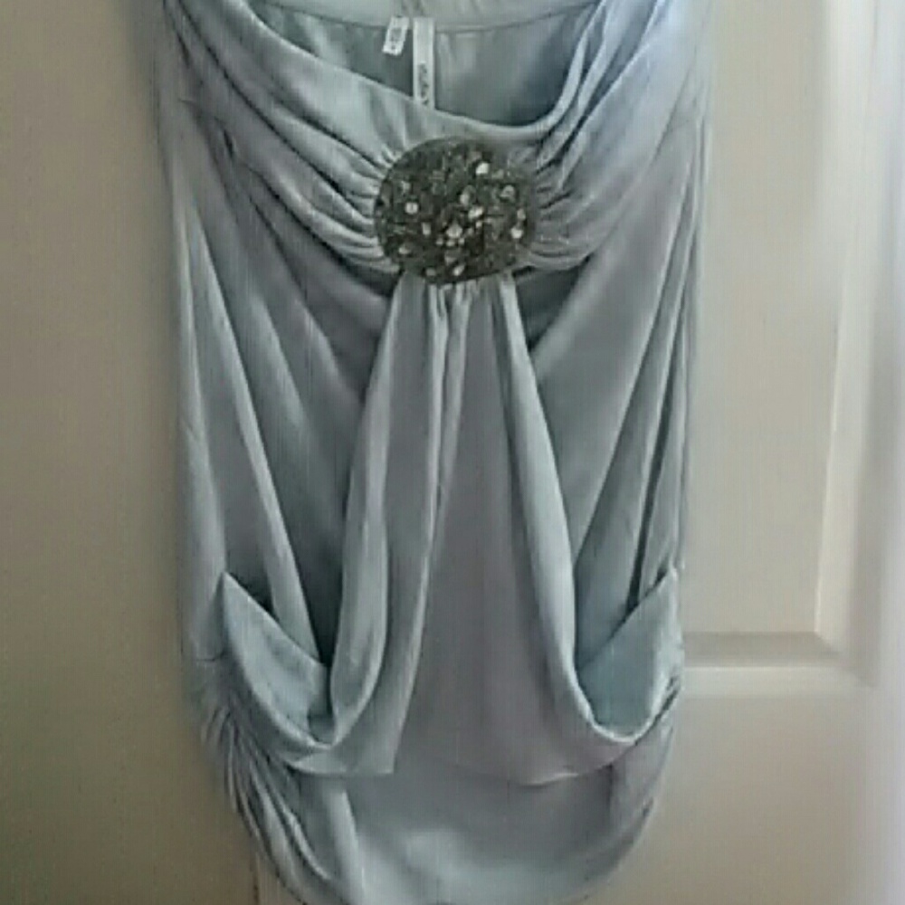 Grey strapless top